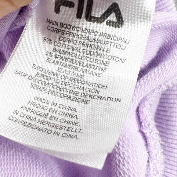 FILA French Terry Pocket Sweatshirt Crew Neck Relaxed Fit Orchid Bloom Size S - Picture 9 of 12